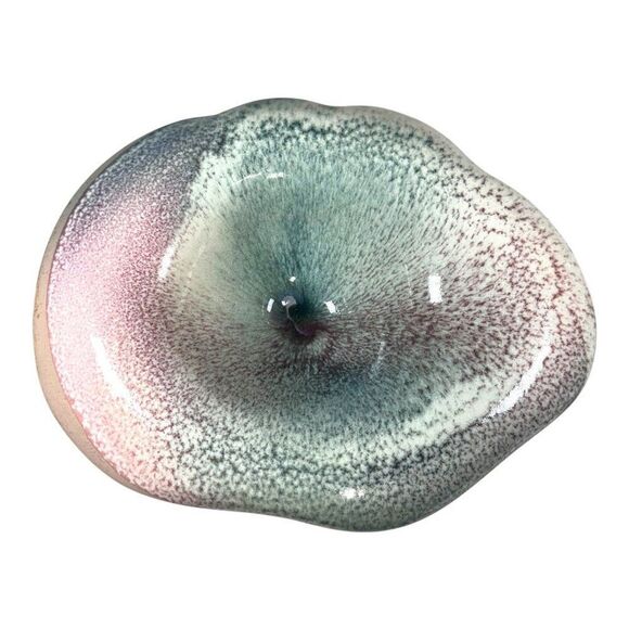 Tony Evans Raku Pottery Large Centerpiece Bowl Vase Signed Biomorphic Pastel - Picture 2 of 7